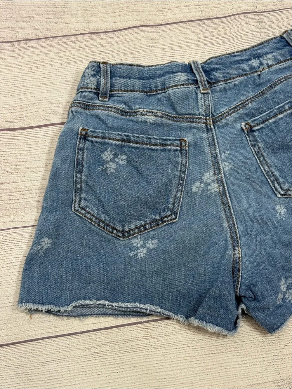 OshKosh B'gosh Blue Floral Denim Cutoff Shorts